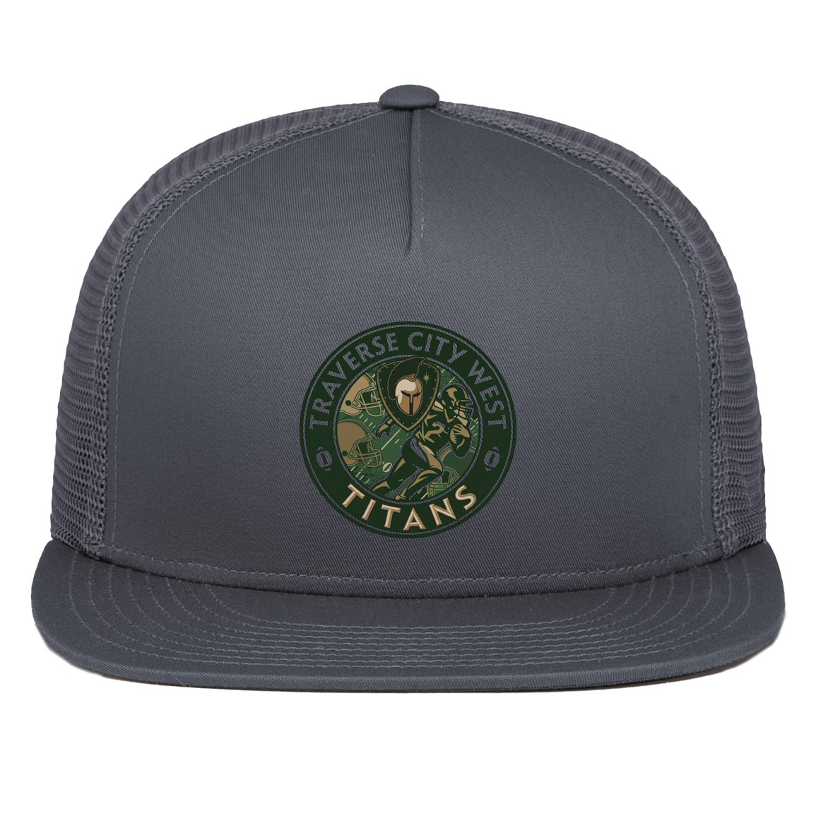 tc-titans-football-breakaway-pacific-headwear-d-series-5-panel-trucker-snapback-cap — Graphite — Front — source sha256 e8a8c80bdad1fba0a981c4b2038ff1b57edf1cfe8f28ce51e58c1b9705fb23d1 — Color position 3