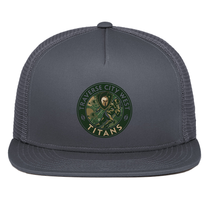 tc-titans-football-breakaway-pacific-headwear-d-series-5-panel-trucker-snapback-cap — Graphite — Front — source sha256 e8a8c80bdad1fba0a981c4b2038ff1b57edf1cfe8f28ce51e58c1b9705fb23d1 — Color position 3