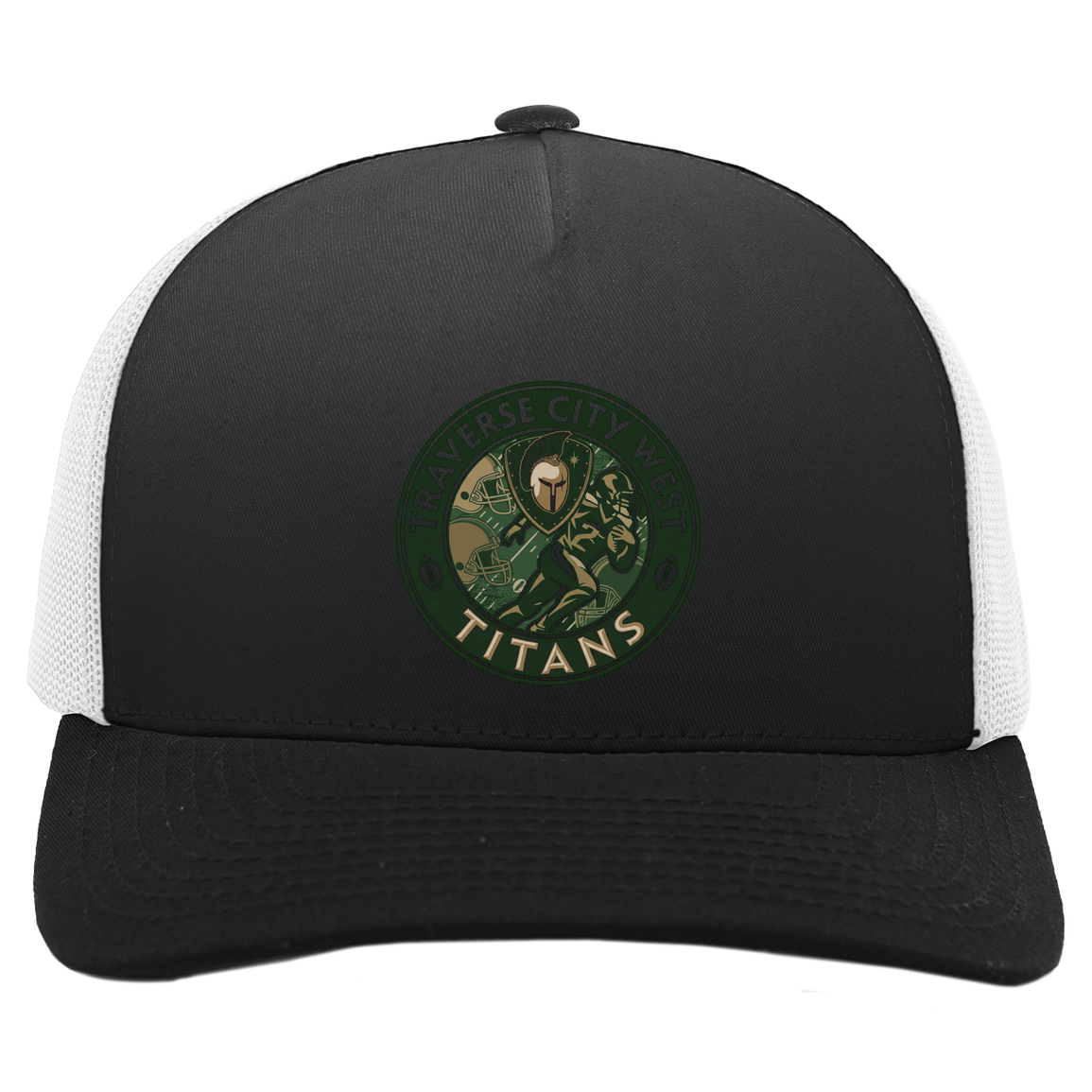 tc-titans-football-breakaway-pacific-headwear-5-panel-trucker-snapback-cap — Black/White — Front — source sha256 ea3ca890c0b448ed1feb24a38a97f93ceee60190f326c2b7df831fb83a736fd7 — Color position 4