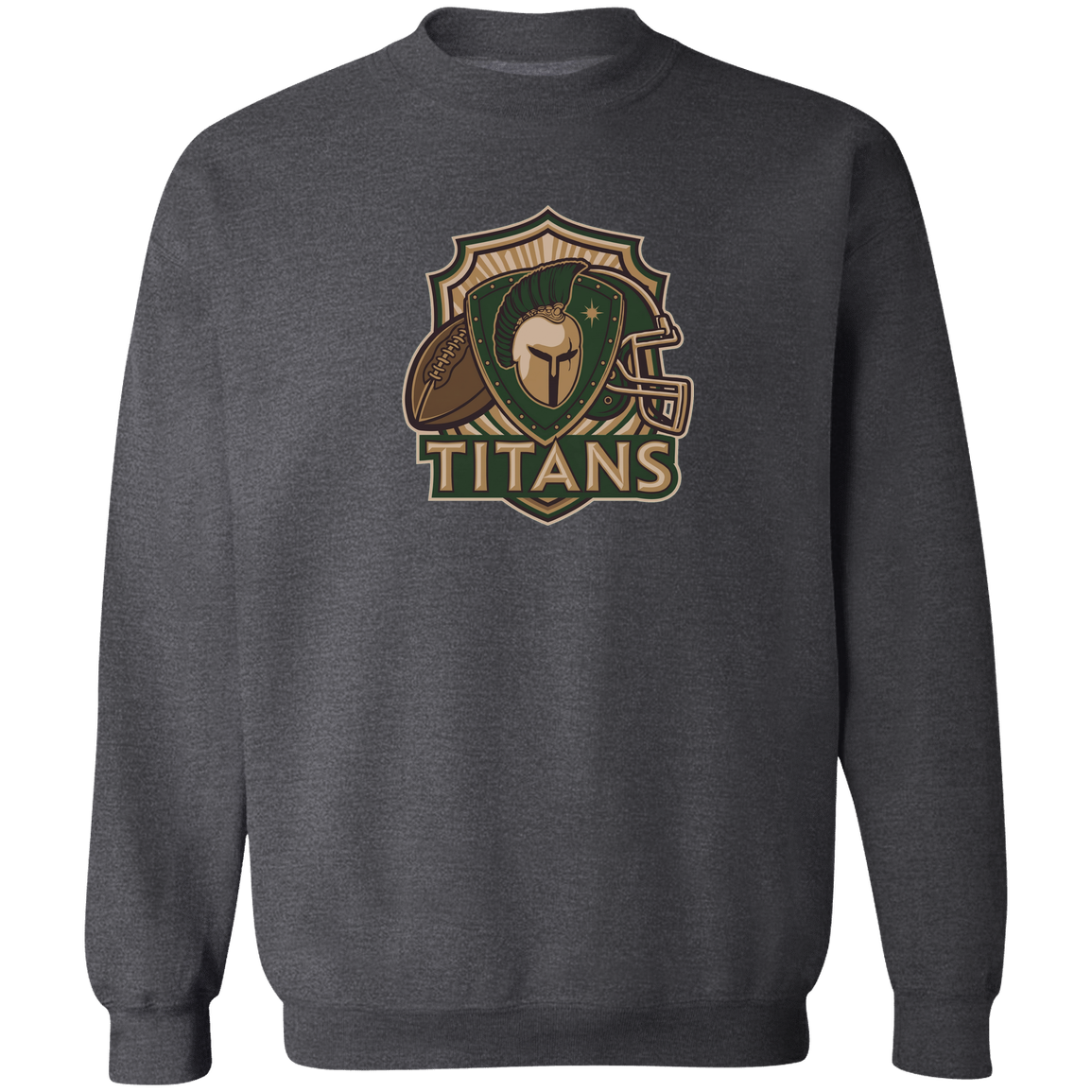 tc-titans-football-crest-v2-gildan-crewneck-pullover-sweatshirt — Dark Heather — Front — source sha256 70f1f673fafd8c2ab3225064097be07b37b1bcf33d1cc9d3784ffa1347fc1c81 — Color position 6