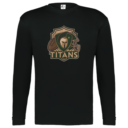 tc-titans-football-crest-v2-c2-kids-performance-long-sleeve-tee — Black — Front — source sha256 a136f569e30d9b4fc12594167b716755ee812cb6a78f68cd4d13851889c3357e — Color position 1