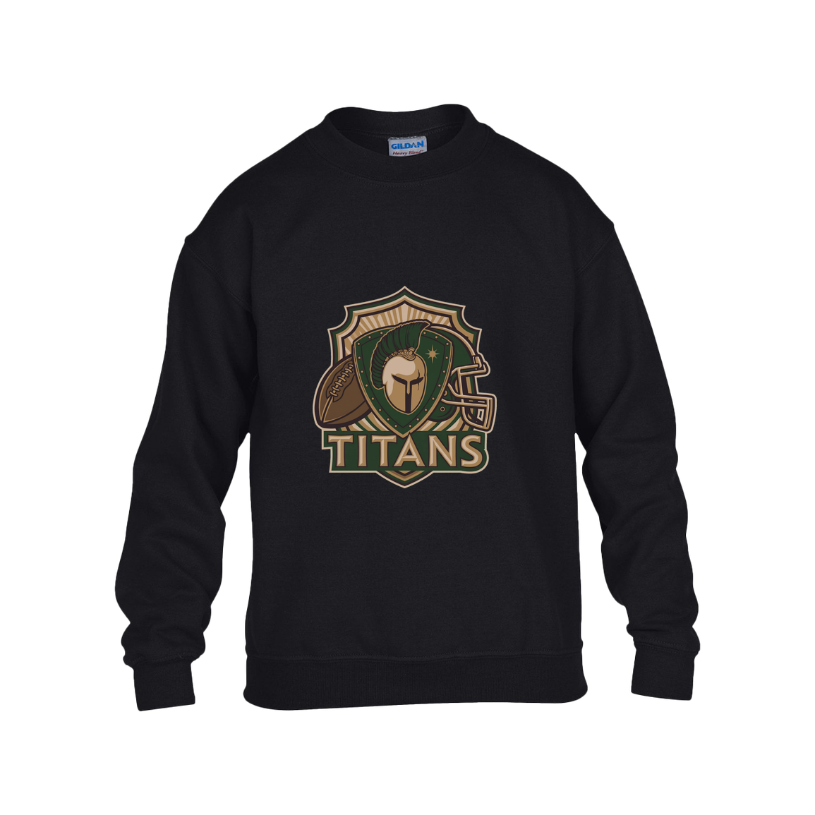 tc-titans-football-crest-v2-gildan-kids-heavy-blend-fleece-crew — Black — Front — source sha256 ac5d6022633e6e4f73ad0ab49ba86801138d991c760e518a17e5aa0a2152fc69 — Color position 1
