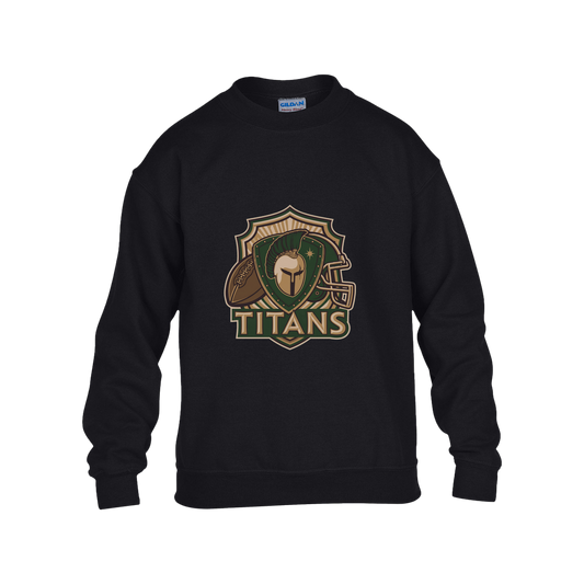 tc-titans-football-crest-v2-gildan-kids-heavy-blend-fleece-crew — Black — Front — source sha256 ac5d6022633e6e4f73ad0ab49ba86801138d991c760e518a17e5aa0a2152fc69 — Color position 1