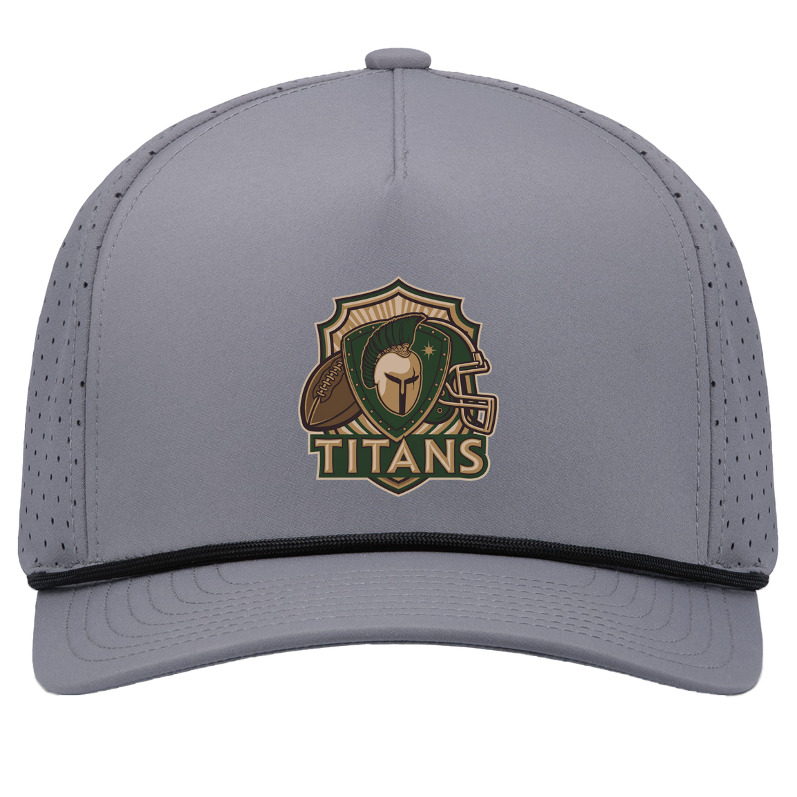 tc-titans-football-crest-v2-pacific-headwear-weekender-perforated-snapback-cap — Graphite/Black — Front — source sha256 cef9b1a599da46fcf2405aee44030a79d615b89a8e50e2fbf984f24786db27d8 — Color position 3