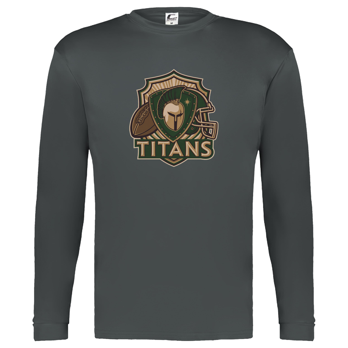 tc-titans-football-crest-v2-c2-kids-performance-long-sleeve-tee — Graphite — Front — source sha256 da952e6c2945297c2a5b3e6d2e222b17e9d5ed74ffc66591c7df308b55ee8506 — Color position 2