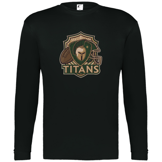 tc-titans-football-crest-v2-c2-mens-performance-long-sleeve-tee — Black — Front — source sha256 edfa9f989c31bcdbb6f499196e463ecad4c82a4e95aacd57cbbd461f70c404a9 — Color position 1