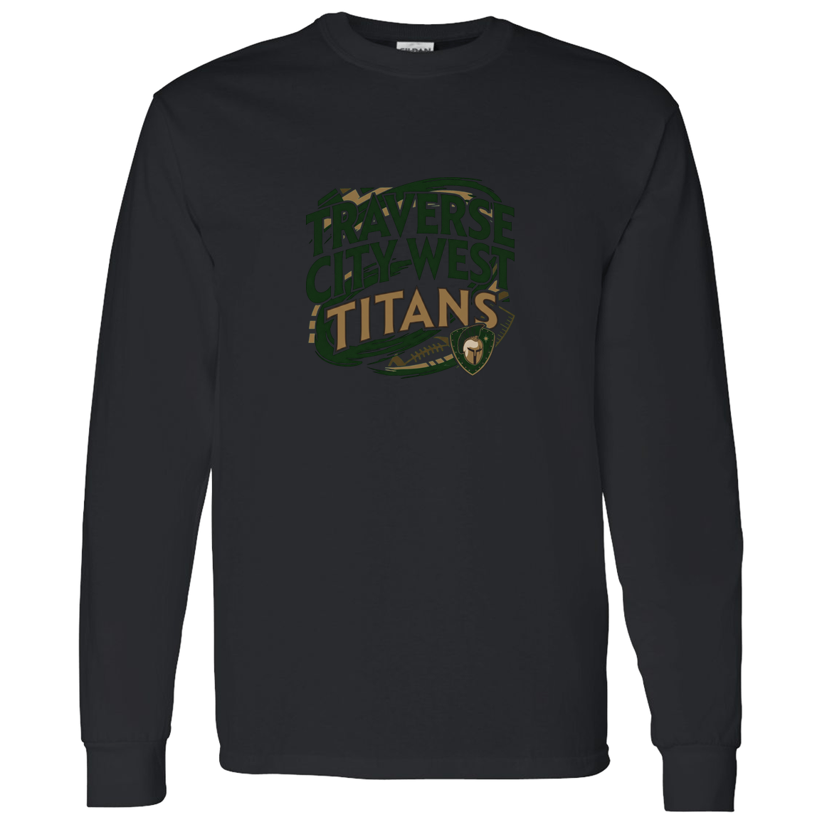 tc-titans-football-graphic-gildan-ls-t-shirt-5-3-oz — Black — Front — source sha256 0e27713bb1e9839ff61b134e11586fd01c8077382161907a5da83137778676e4 — Color position 4