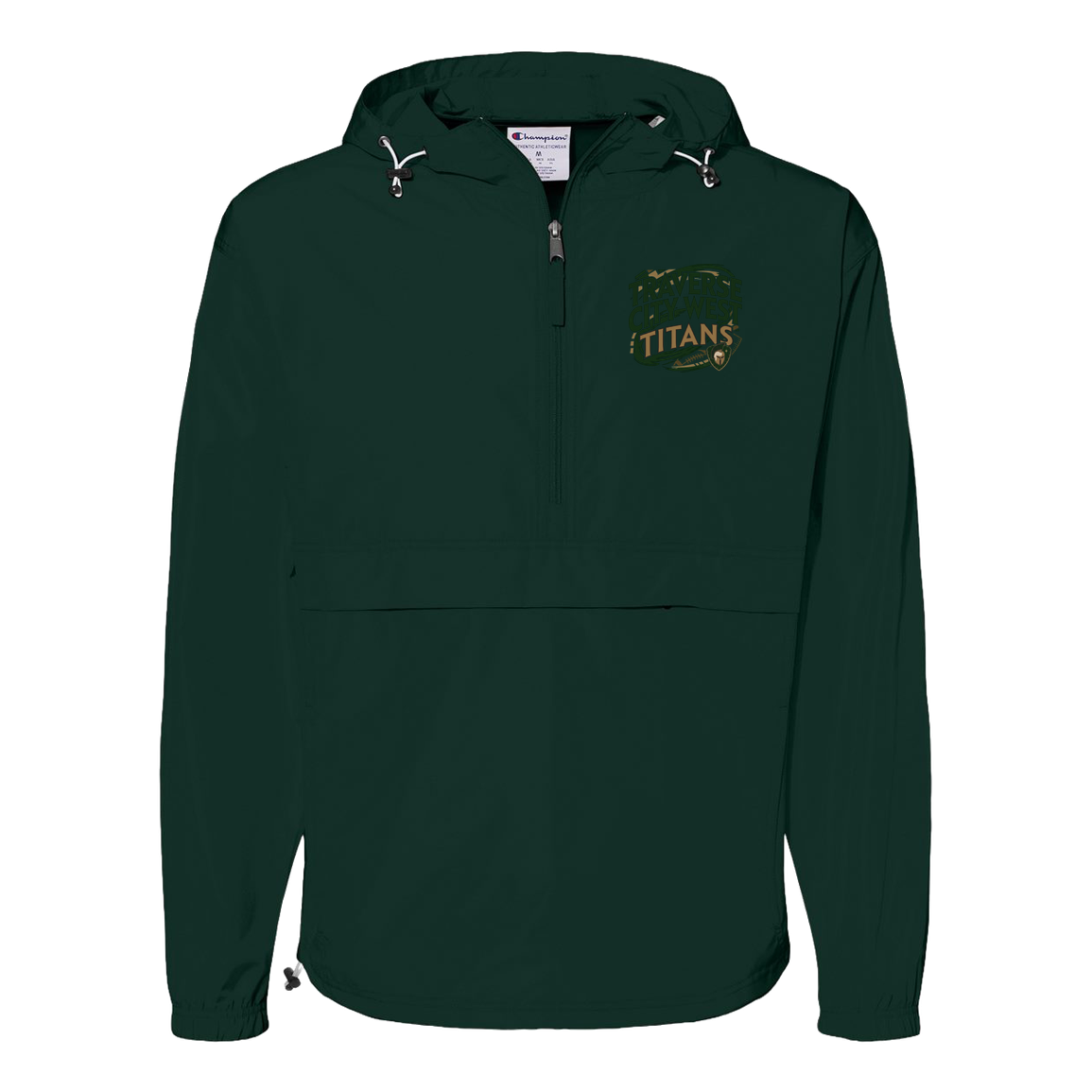 tc-titans-football-graphic-champion-unisex-packable-anorak-jacket — Dark Green — Front — source sha256 280cb79bcc27fbc82e363b0b6e23855110f15e49af1342b9b117c3a363dedf97 — Color position 3