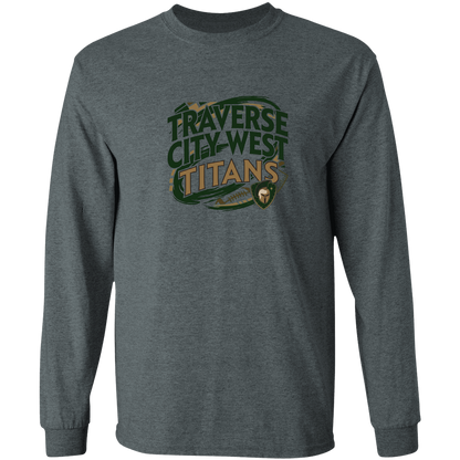 tc-titans-football-graphic-gildan-ls-t-shirt-5-3-oz — Dark Heather — Front — source sha256 51add3379263b592d235b36d41734978dc135b2af8e85cbe6d6c2aa5cb736efb — Color position 2