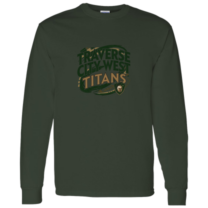 tc-titans-football-graphic-gildan-ls-t-shirt-5-3-oz — Forest Green — Front — source sha256 6644690b5d965b9a3a8fda1fa8ee42ba07ee6cb8881c8af8889d3096923821ea — Color position 6