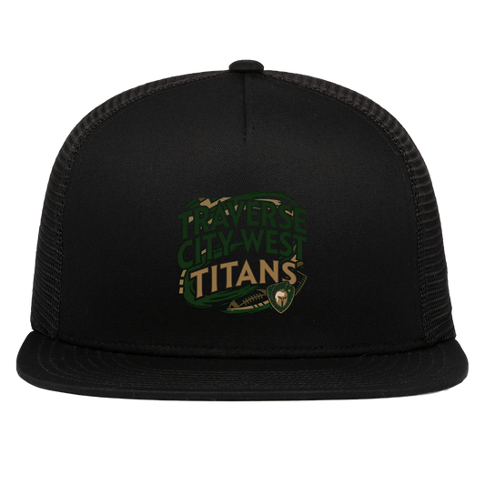 tc-titans-football-graphic-pacific-headwear-d-series-5-panel-trucker-snapback-cap — Black — Front — source sha256 a35365366f7c4b6556a699ae23344501e15f0ebb675d2f72a85fc712a0651ea7 — Color position 1