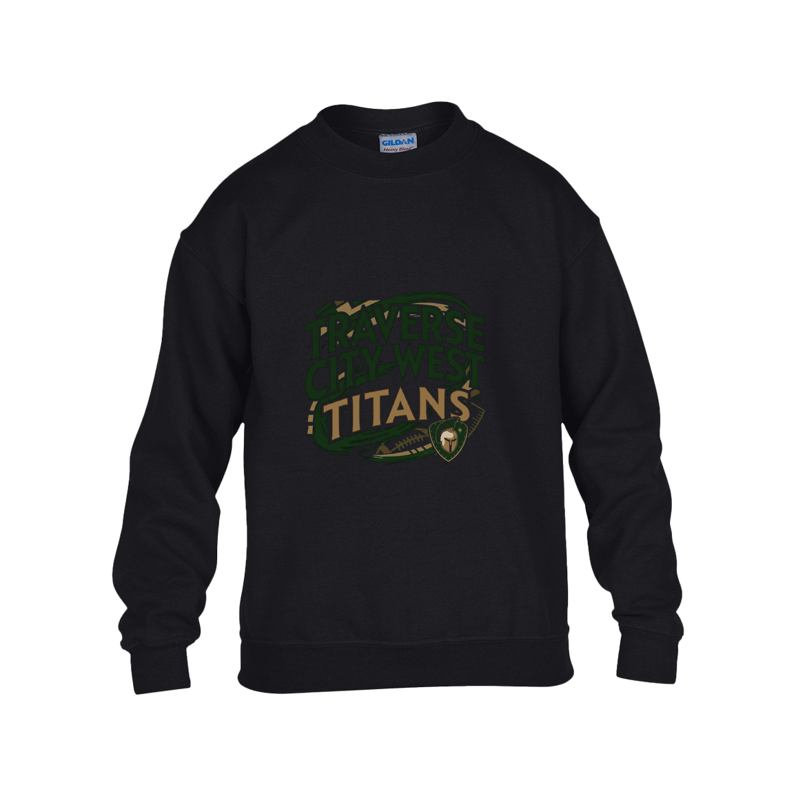 tc-titans-football-graphic-gildan-kids-heavy-blend-fleece-crew — Black — Front — source sha256 b7300fc025b379d2e69426742a311ad61e6a7de5c31efe19c4e2a55e47fdf585 — Color position 1