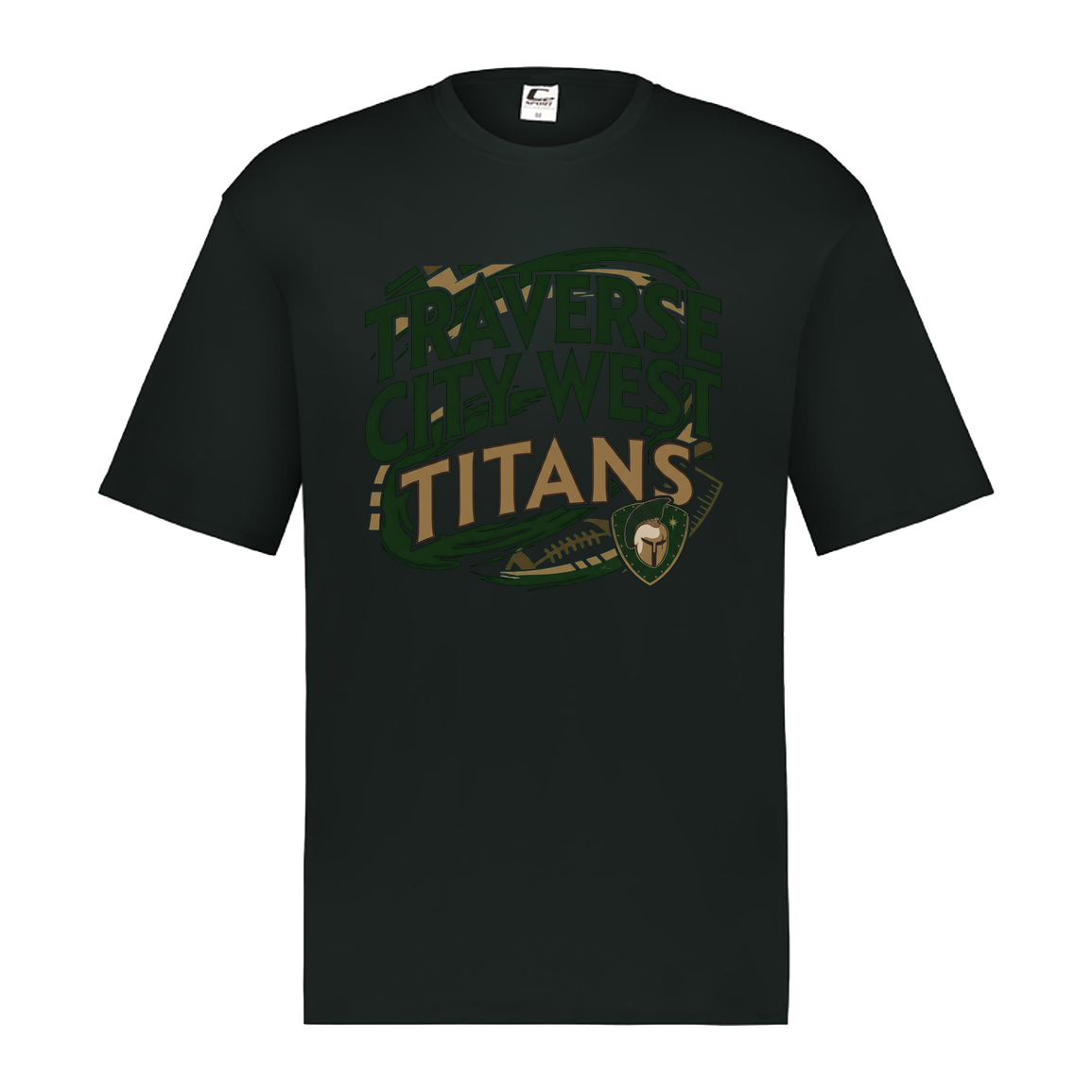 tc-titans-football-graphic-c2-mens-performance-short-sleeve-tee — Black — Front — source sha256 e9037f1a78b629bfeea7bb07edb3bfdd2ef0d314efcfc3131ef064716786c7e8 — Color position 1