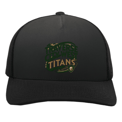 tc-titans-football-graphic-pacific-headwear-5-panel-trucker-snapback-cap — Black/Black — Front — source sha256 eb6b301ec7edef380315ea9944b7fdc5a85b8bddcbe67fe2879796864d29545c — Color position 3