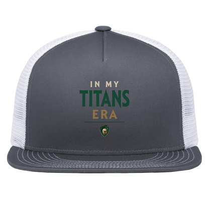 tc-titans-in-my-titans-era-pacific-headwear-d-series-5-panel-trucker-snapback-cap — Graphite/White — Front — source sha256 4d870aef65cab3afee3e9c3140e17704bc694d59c23f72e41c0e39daa0bd1909 — Color position 4