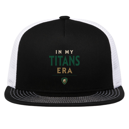 tc-titans-in-my-titans-era-pacific-headwear-d-series-5-panel-trucker-snapback-cap — Black/White — Front — source sha256 8a2cbad6059ecc6ad1e4bdedb4ef7e2842f951cd12332501b7bb838b8f76ba7f — Color position 2