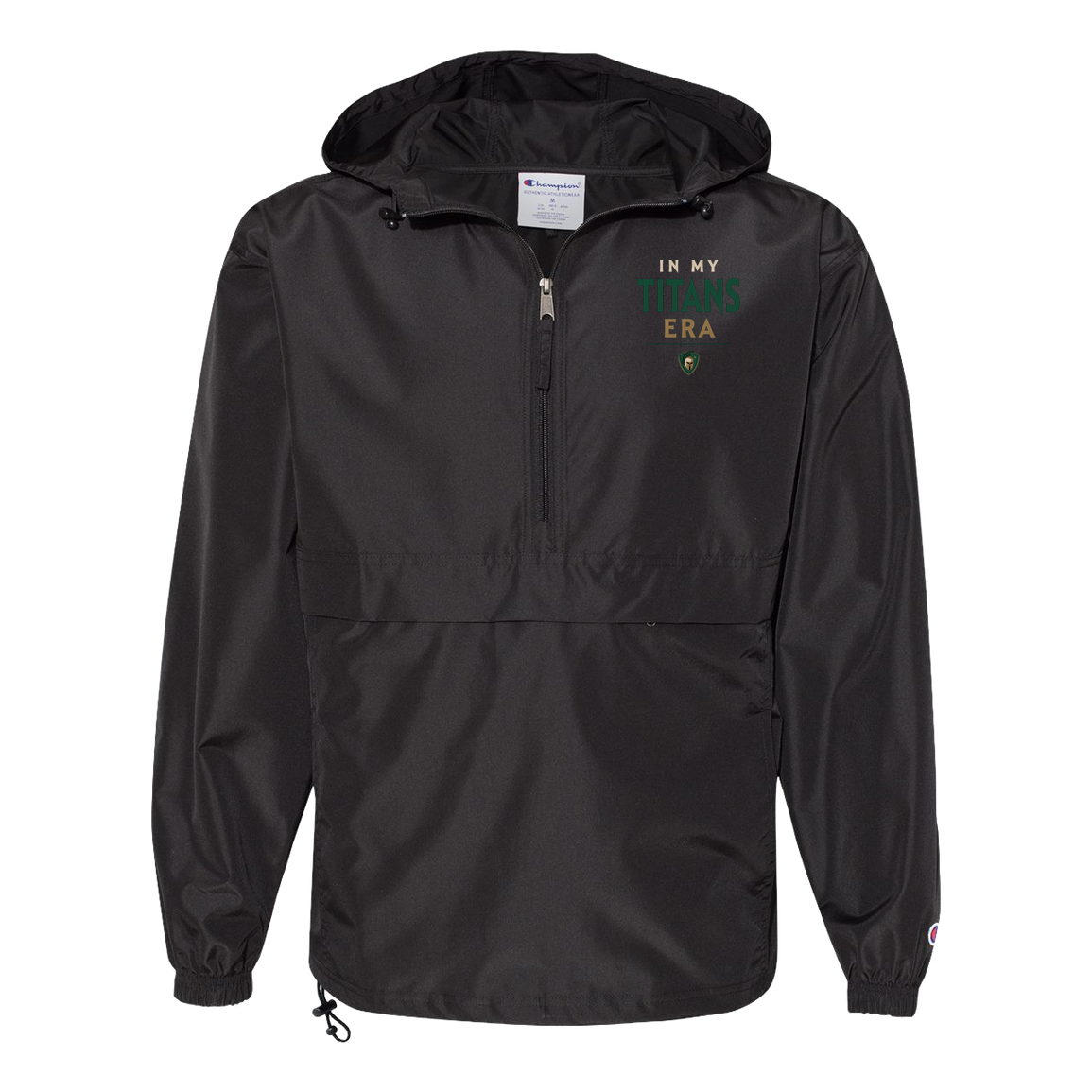tc-titans-in-my-titans-era-champion-unisex-packable-anorak-jacket — Black — Front — source sha256 8e66ba56c9fabb38220ba7e2c4aeff5c166b3dba94e141870d8f587e6d76f05e — Color position 1