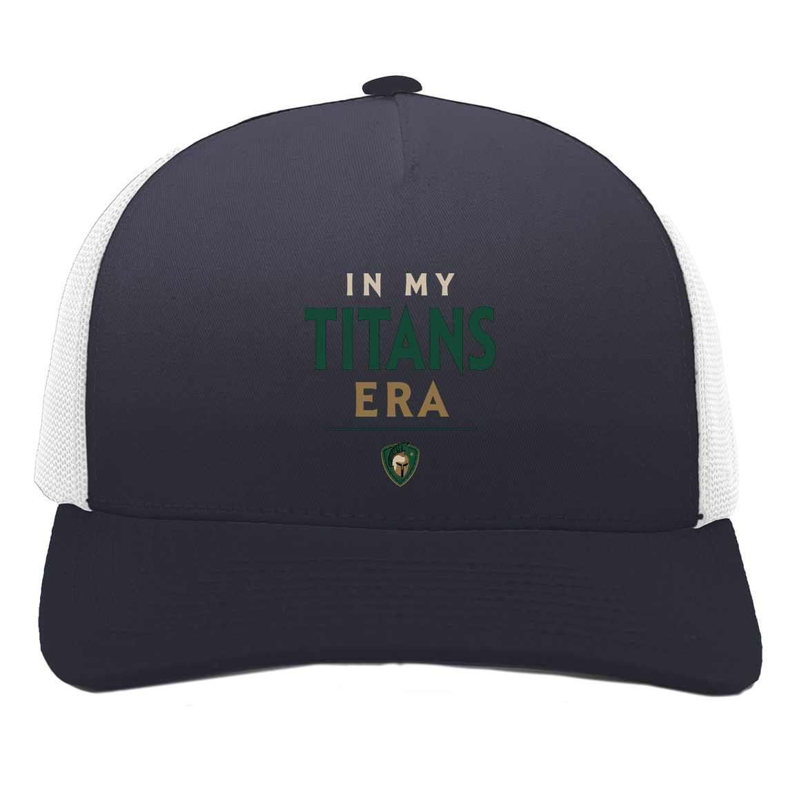 tc-titans-in-my-titans-era-pacific-headwear-5-panel-trucker-snapback-cap — Navy/White — Front — source sha256 9080f99a7297e16e68fee5d3966be1dafe9f1b755c865f568cc66a2106cbf814 — Color position 1