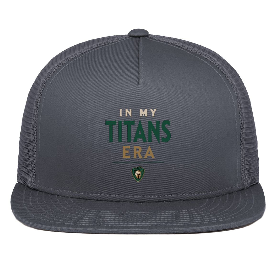 tc-titans-in-my-titans-era-pacific-headwear-d-series-5-panel-trucker-snapback-cap — Graphite — Front — source sha256 bab170a868d3467d965e6c26a5867c356c8876246f626cfa5273a364805766a1 — Color position 3
