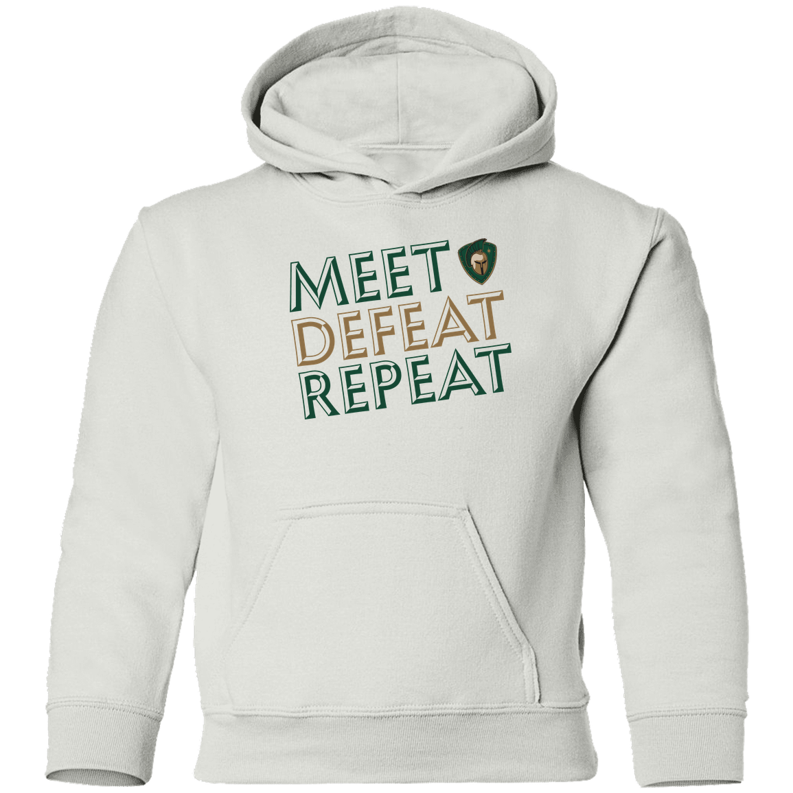 tc-titans-meet-defeat-repeat-gildan-youth-pullover-hoodie — White — Front — source sha256 10a0a0e8fd5d0ce9a975400ce72130afdd0d9e5dd7bae7d4cc69d61accec5f59 — Color position 2