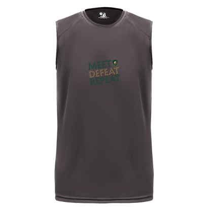 tc-titans-meet-defeat-repeat-badger-b-core-sleeveless-performance-tee — Graphite — Front — source sha256 2ff178114c4c9e58911aa32352d141bac121d45ef5406b1d097df5ceb8b0ac27 — Color position 2