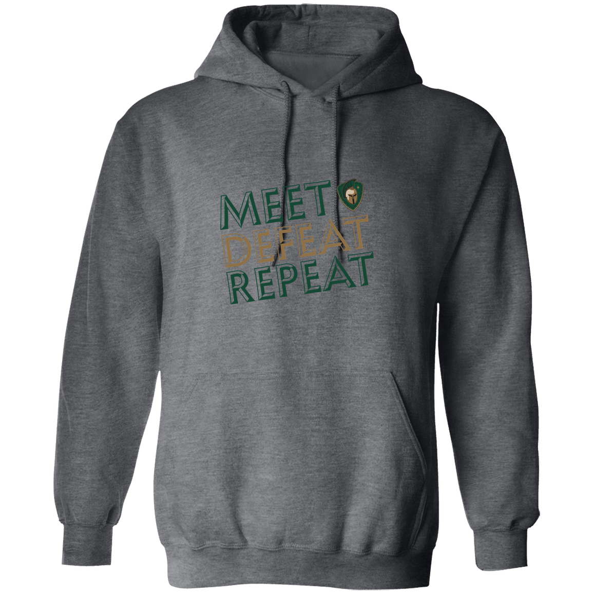 tc-titans-meet-defeat-repeat-gildan-pullover-hoodie — Dark Heather — Front — source sha256 372ab0ca67e5c59928ec638801f7adc532e869579cd85295bf0cf5d83495154d — Color position 6
