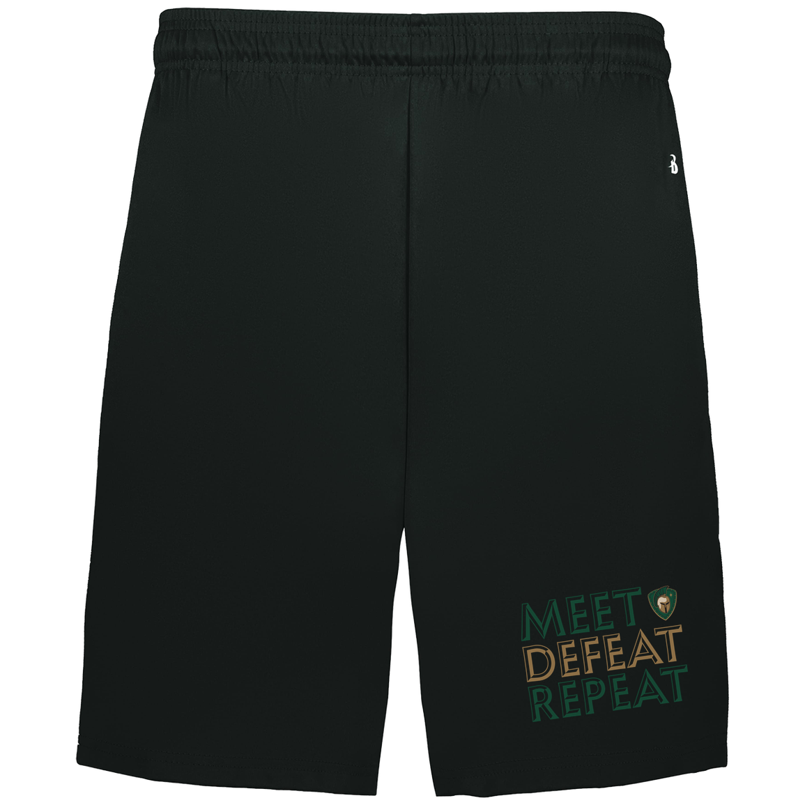 tc-titans-meet-defeat-repeat-badger-adult-b-core-7-inch-short-with-pockets — Black — Front — source sha256 532b148b4d21685a74d1bfe8e6ffdf9eaee4f51149fe87ef554eb3547d5c9406 — Color position 1