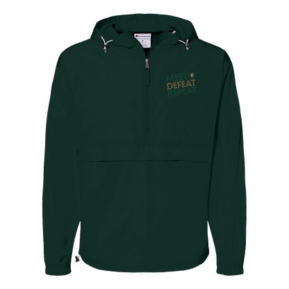 tc-titans-meet-defeat-repeat-champion-unisex-packable-anorak-jacket — Dark Green — Front — source sha256 897d2868c33d5541c9f284f6a3a693ed95ccd1ed9cdb37f431aa0fe16a4df2de — Color position 3