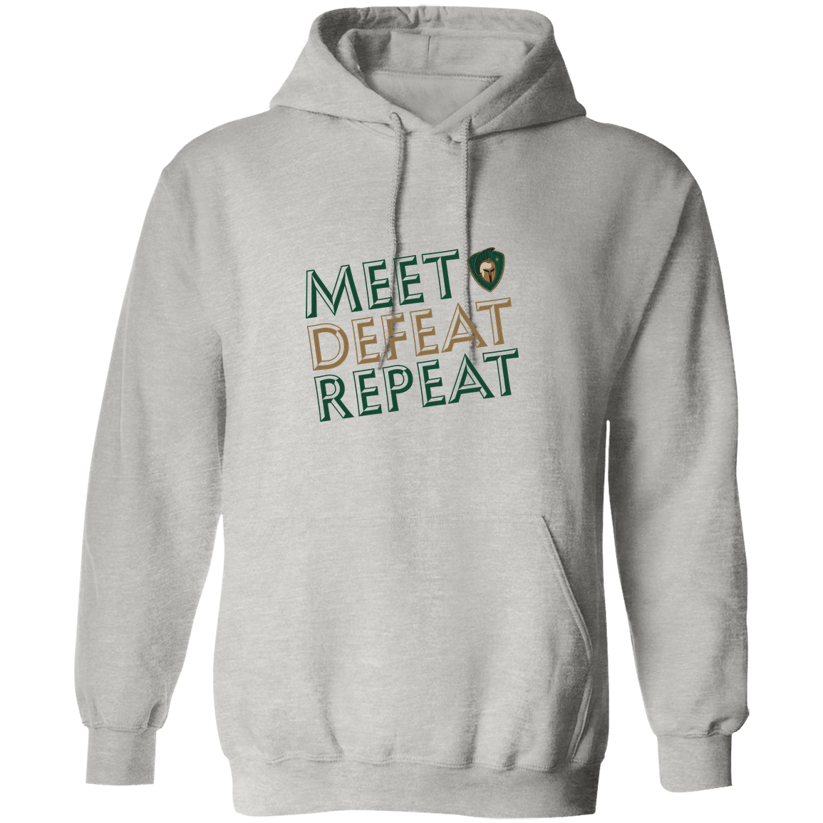 tc-titans-meet-defeat-repeat-gildan-pullover-hoodie — Ash — Front — source sha256 97a9e16be9a8bcf19c5ed22d1b29cbe001e791d6053791e39d942d3f09b43920 — Color position 3