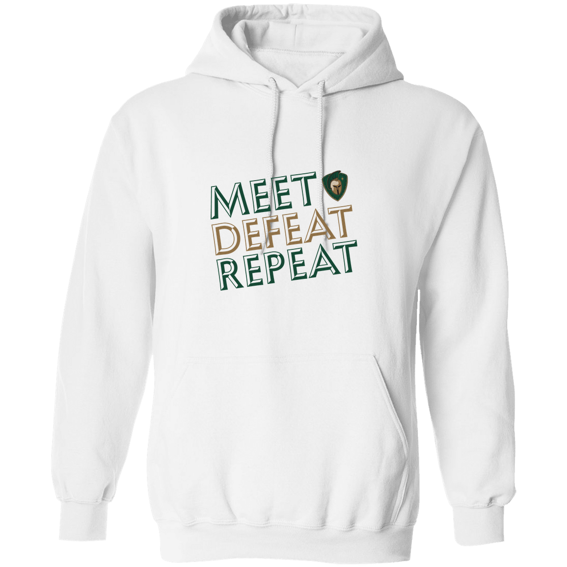 tc-titans-meet-defeat-repeat-gildan-pullover-hoodie — White — Front — source sha256 e93d0a78b1b935070007be0a6b627a87c521bcffdfdd5f1e796235587d67169f — Color position 4