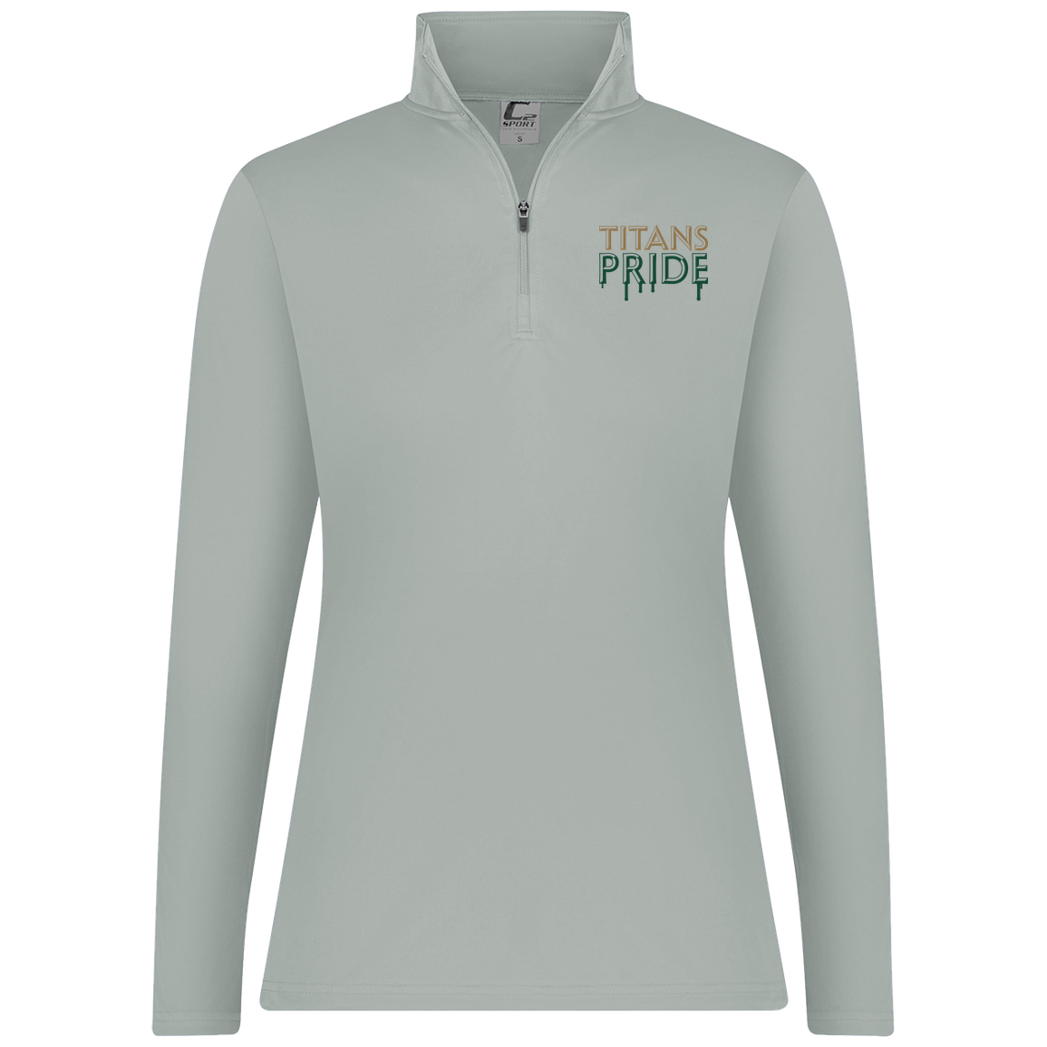 tc-titans-pride-drip-c2-womens-1-4-zip-pullover — Silver — Front — source sha256 0cd5e018f627c2ef7e0e4a4621acf535eabf319343e0f5763da1909f11de979c — Color position 2