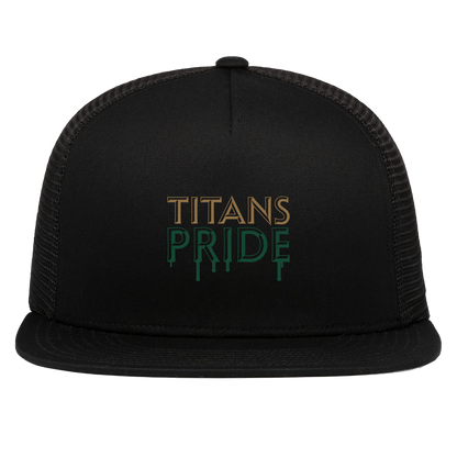tc-titans-pride-drip-pacific-headwear-d-series-5-panel-trucker-snapback-cap — Black — Front — source sha256 11805ea7263529b10bf5ce200e3065c3182200f80ab3667cd0d9c08070939997 — Color position 1