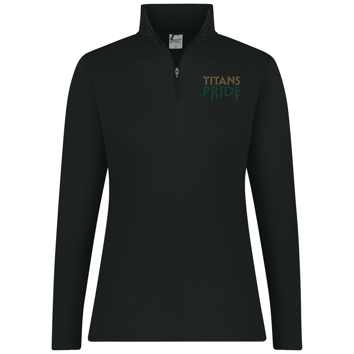 tc-titans-pride-drip-c2-womens-1-4-zip-pullover — Black — Front — source sha256 4f70cb03b0443ea7b582141e10cd86be8b638d4fef8d601508319fdffbbbc17c — Color position 1