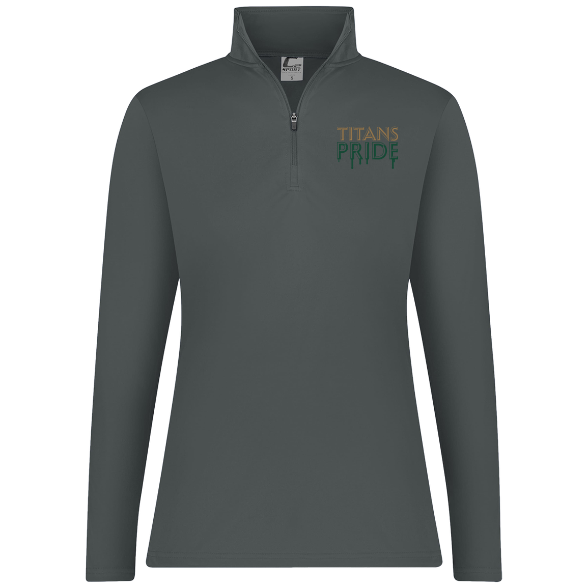 tc-titans-pride-drip-c2-womens-1-4-zip-pullover — Graphite — Front — source sha256 5539a1fc962213c9c0cbb2e99eedc4d08d4b801bbe99e2f262560ae274b1ce8d — Color position 4