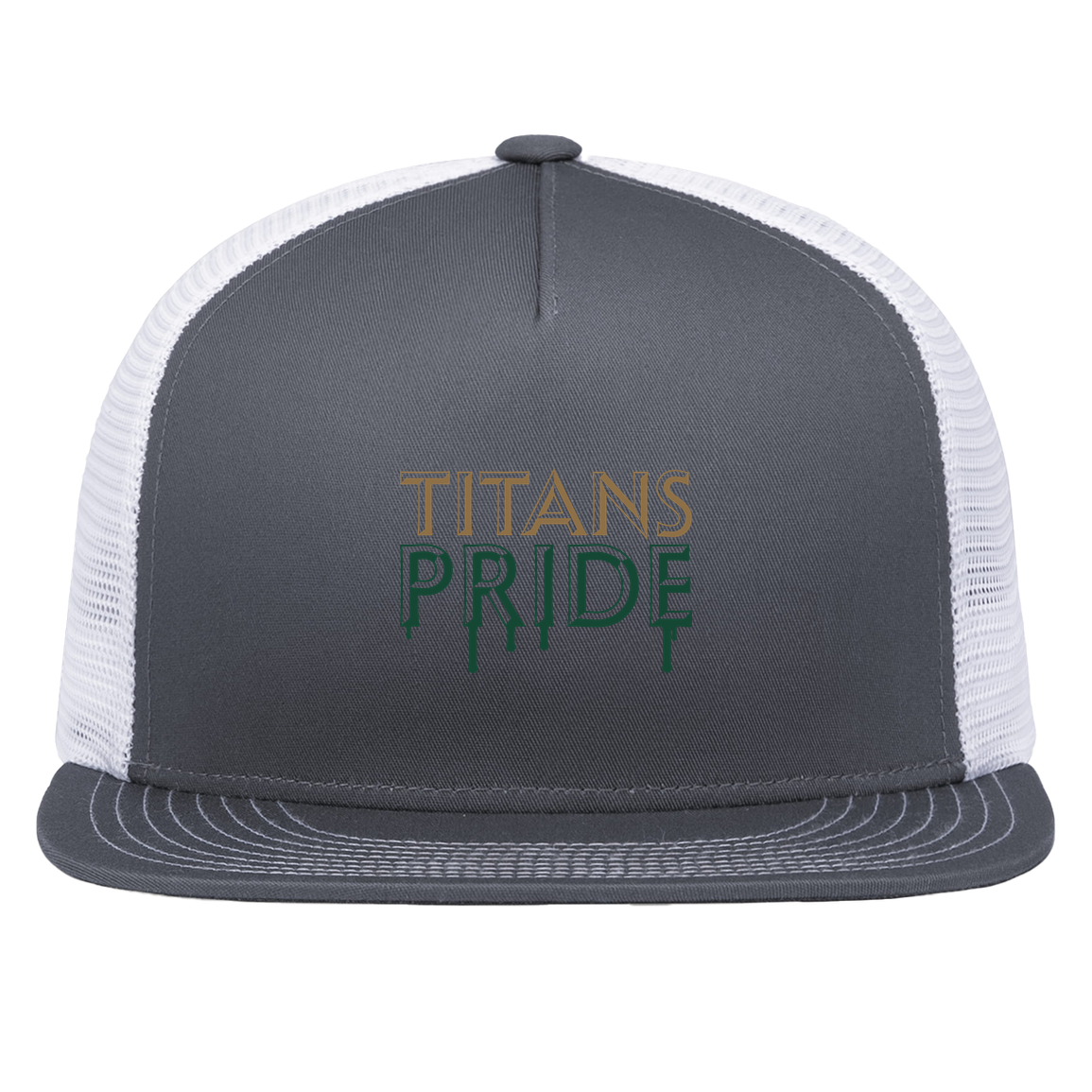 tc-titans-pride-drip-pacific-headwear-d-series-5-panel-trucker-snapback-cap — Graphite/White — Front — source sha256 b03c50ace2c63d7958be4fdf297b0fd96fcef6e1a3f8dab491e1eccdd602af68 — Color position 4