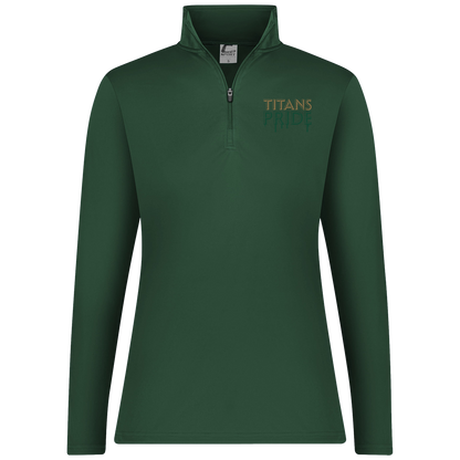 tc-titans-pride-drip-c2-womens-1-4-zip-pullover — Dark Green — Front — source sha256 ba72a0d00fd7d92abefb586c6fdd38d16d8d919ea92bff5459c44da85de25bfa — Color position 5