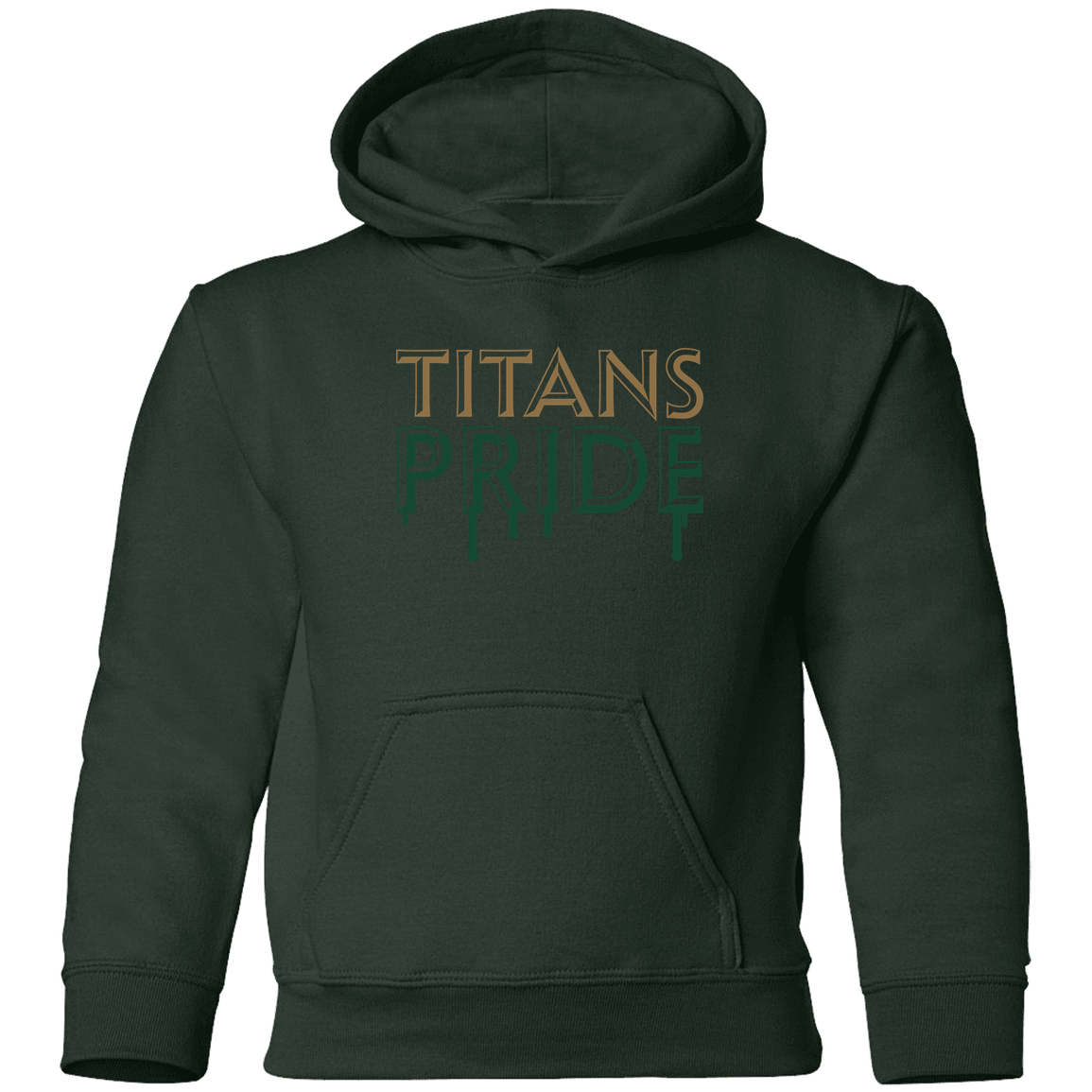 tc-titans-pride-drip-gildan-youth-pullover-hoodie — Forest Green — Front — source sha256 caa7ebdd7375490f8b6b5ff8f14f18db7364bfd46f8ad08163f8f371cfb4b2ca — Color position 5