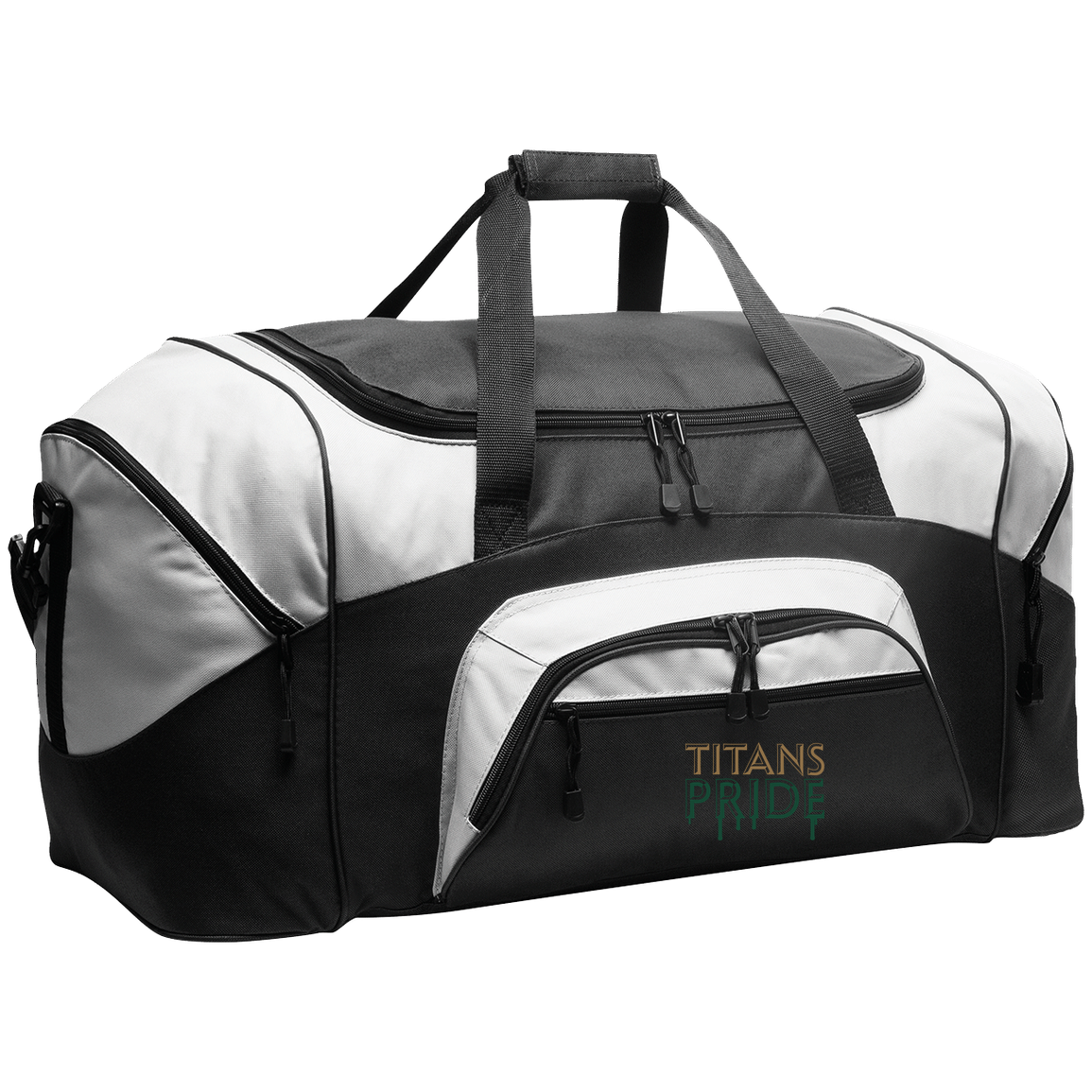 tc-titans-pride-drip-port-company-sport-duffel — Black/Gray — Front — source sha256 cca7320b980615ae29860801c928a2517e662bd895e04222b0ec50c173b21b8c — Color position 1