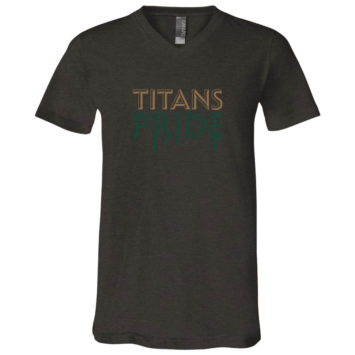 tc-titans-pride-drip-bella-canvas-unisex-jersey-ss-v-neck-t-shirt — Dark Grey Heather — Front — source sha256 d037e5bfb6a9c3ce662806f86d7fd6f9445d7c7ac408e33543beca507186acf3 — Color position 3