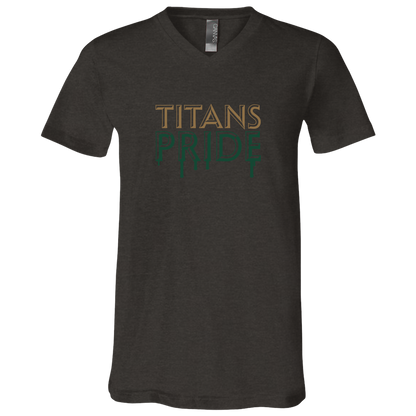 tc-titans-pride-drip-bella-canvas-unisex-jersey-ss-v-neck-t-shirt — Dark Grey Heather — Front — source sha256 d037e5bfb6a9c3ce662806f86d7fd6f9445d7c7ac408e33543beca507186acf3 — Color position 3