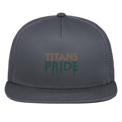 tc-titans-pride-drip-pacific-headwear-d-series-5-panel-trucker-snapback-cap — Graphite — Front — source sha256 f7a1ef142992683da0af854e17d5880a0fad1e388c1e58651b8d4dc55d229426 — Color position 3