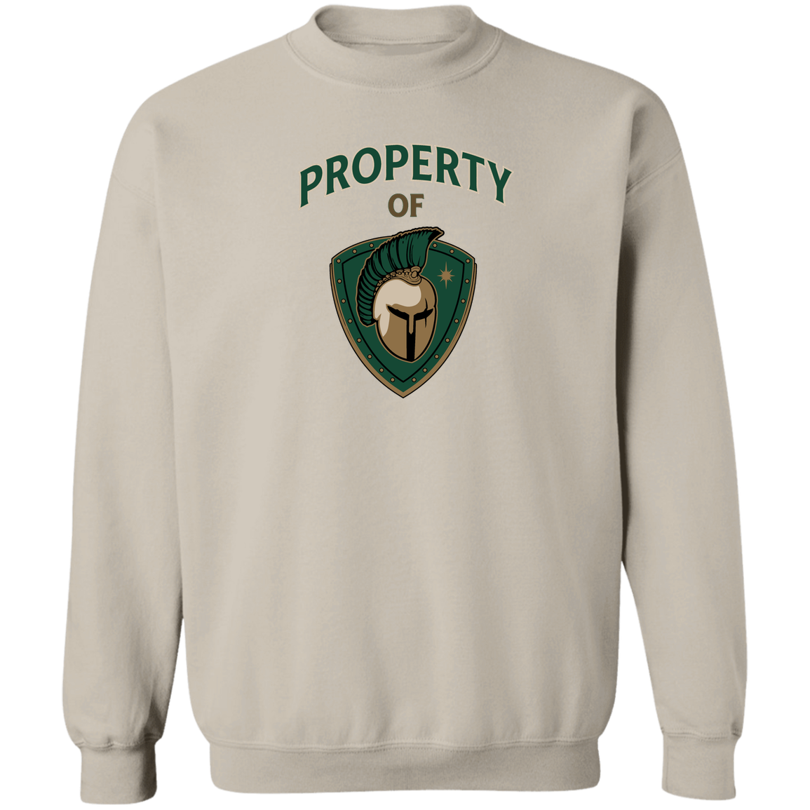 tc-titans-property-of-titans-gildan-crewneck-pullover-sweatshirt — Sand — Front — source sha256 2f3d354910a382d09cb1bcd19ecd4fba31b995e5b7ba488742960c1fbaf48a36 — Color position 5