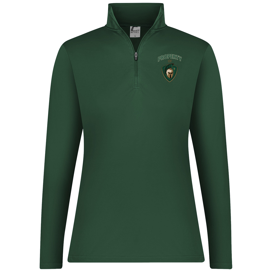 tc-titans-property-of-titans-c2-womens-1-4-zip-pullover — Dark Green — Front — source sha256 44614d982fb58e644d75bc52a83e4b066ea13b68694de6a6485443d1df1ee0b0 — Color position 5