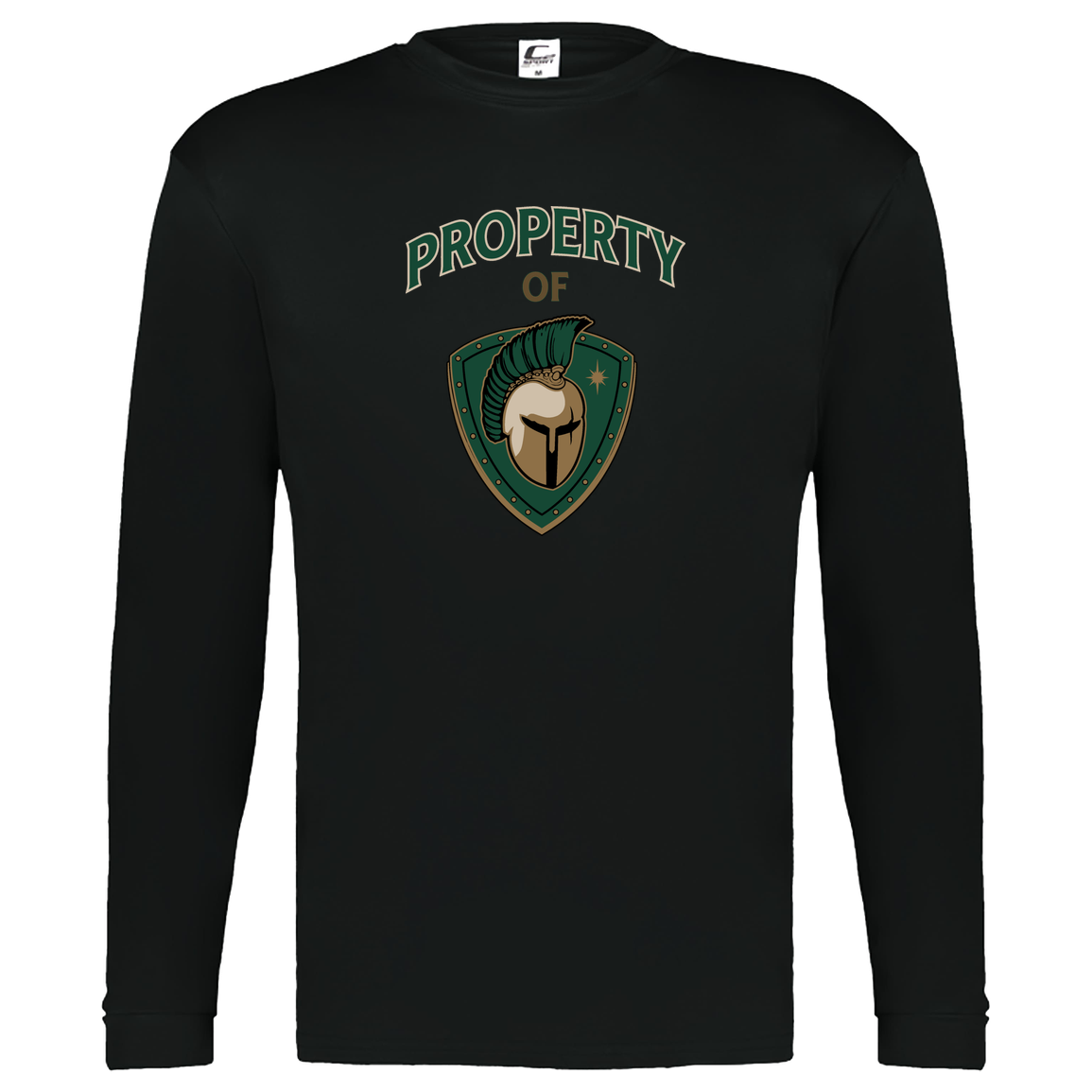 tc-titans-property-of-titans-c2-kids-performance-long-sleeve-tee — Black — Front — source sha256 8082d59b49fbd27620359441cb0cf88e79748793a9e3cff3397e5f21e4499c80 — Color position 1