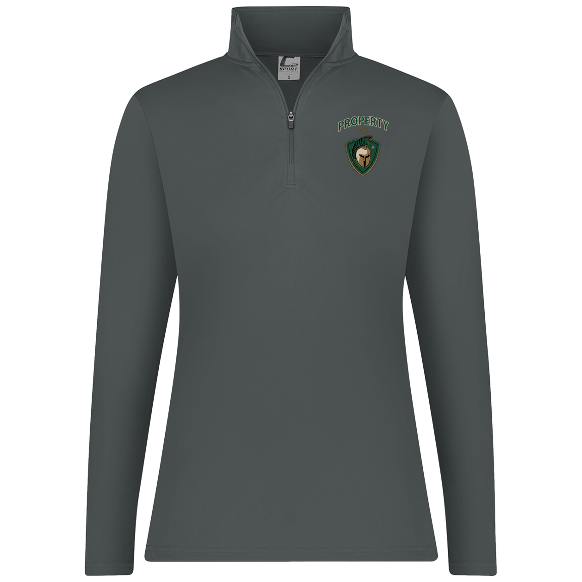 tc-titans-property-of-titans-c2-womens-1-4-zip-pullover — Graphite — Front — source sha256 87d56f1ebaf8cf76cc6eaffff1615829b6ccc889fce2f0a8cac8ba261414448a — Color position 4