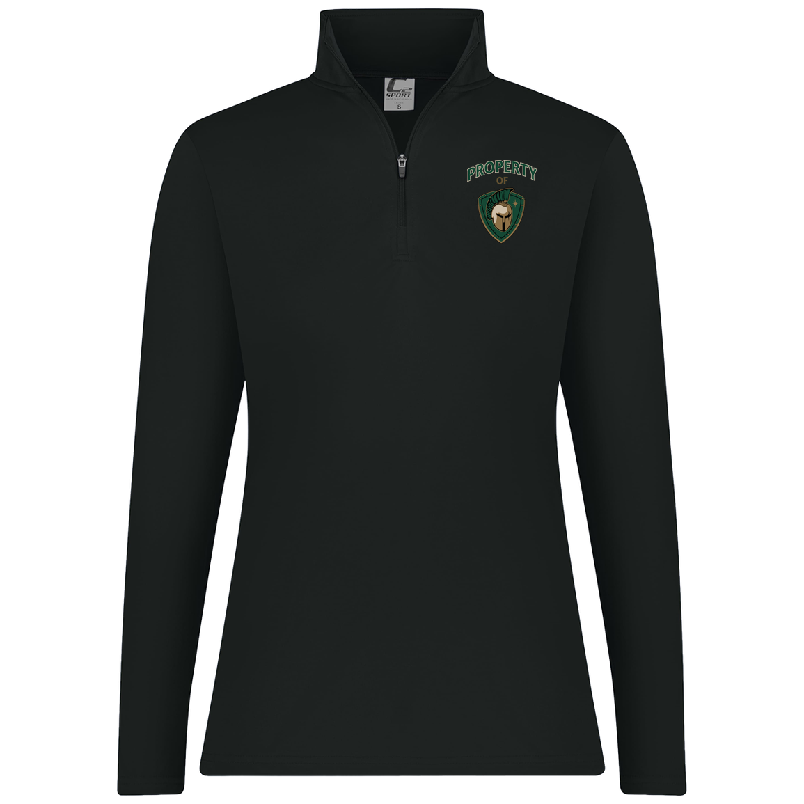 tc-titans-property-of-titans-c2-womens-1-4-zip-pullover — Black — Front — source sha256 8cb004c70ec87421483c26c62fa7a4848e39b66bd9f46a7f33ccb86767cee15f — Color position 1