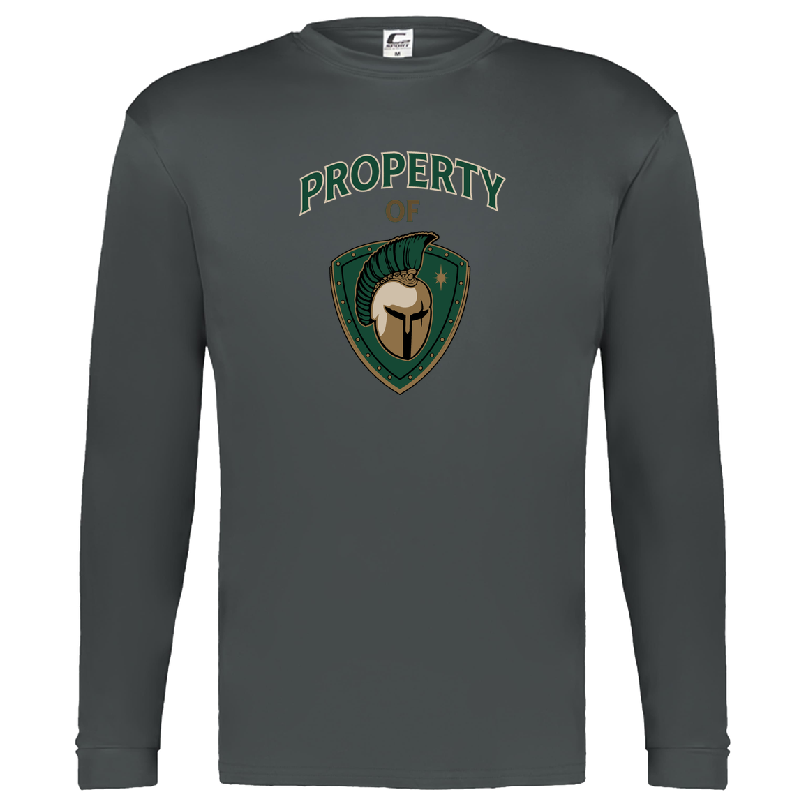 tc-titans-property-of-titans-c2-kids-performance-long-sleeve-tee — Graphite — Front — source sha256 9f7637473e6c91fb1782496d12e42dd530bf949ad48cb071cca50a143b2767a5 — Color position 2