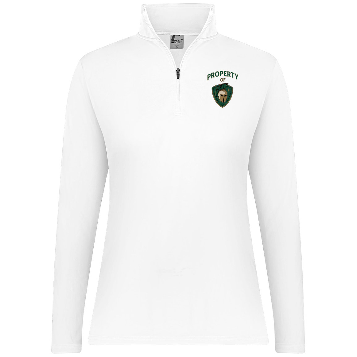 tc-titans-property-of-titans-c2-womens-1-4-zip-pullover — White — Front — source sha256 c154e22b9a2eb6019c54ab492d23e141cad829cc7371edebc490d55197d6e9b7 — Color position 3
