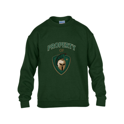tc-titans-property-of-titans-gildan-kids-heavy-blend-fleece-crew — Forest Green — Front — source sha256 d1c63a74eb69ce3cfe971c45114514808bec88dfd0422b037186332f68d119ba — Color position 5