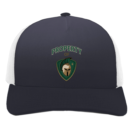 tc-titans-property-of-titans-pacific-headwear-5-panel-trucker-snapback-cap — Navy/White — Front — source sha256 f406a8618bb9546a8fdf517e977edf9874d5e6e196014a43f4eb879f81d7e30e — Color position 1
